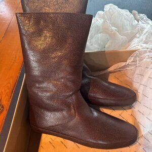 Kathryn Amberleigh leather flat boot with fur